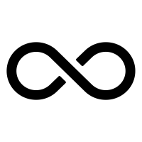 an infinitie with a black square