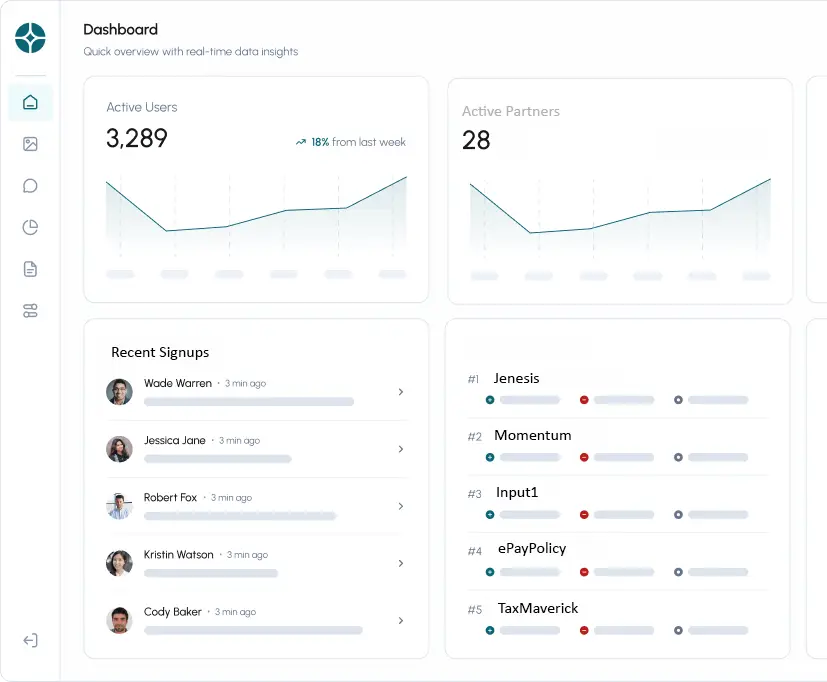 a screenshot of a dashboard